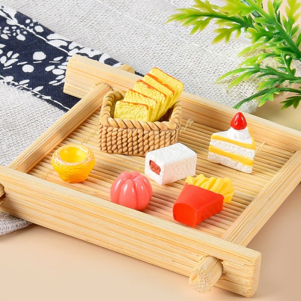 1:12 Dukkehus Miniatyrkake Brød Egg Terte Tekannebrett Breakf A2 4Pcs
