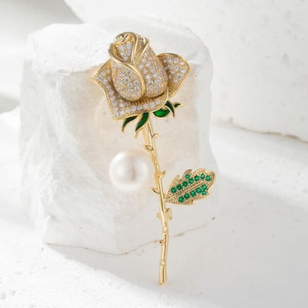 Mote Rhinestone Rosett Blomst Perle Brosjer For Kvinner Smykker 1pc