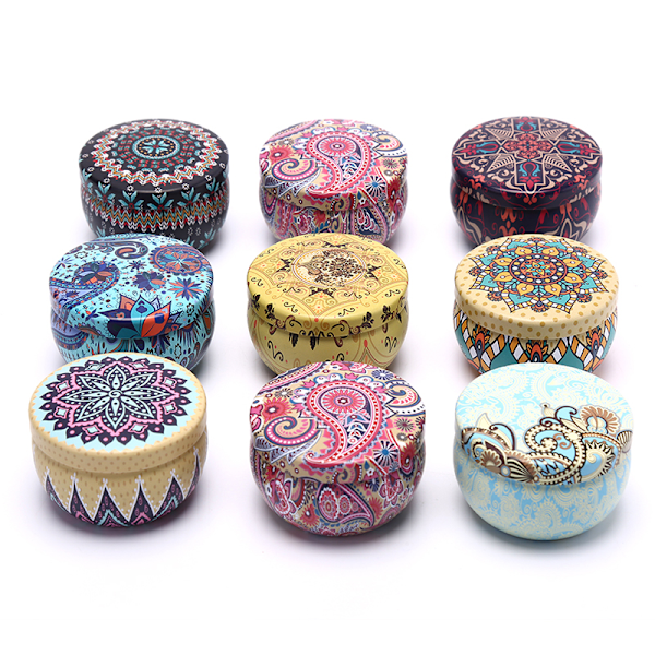 Retro Floral Tin Can Tea Storage Box Candy Gift Case A8