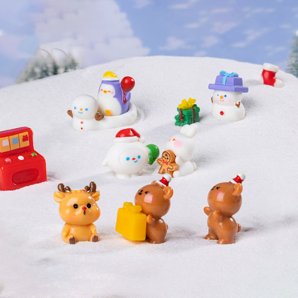 Mini Juldekoration Snögubbe Träd Mikrolandskap Ho A8