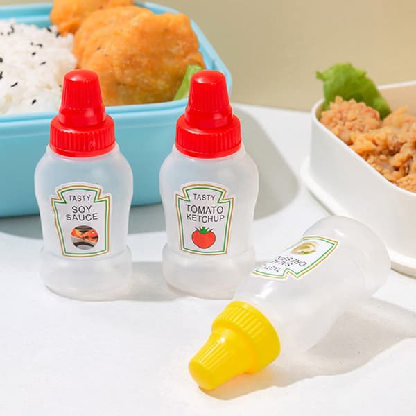 Mini Bärbar Liten Såsbehållare Tomatsås Salladsdressing Soy sauce