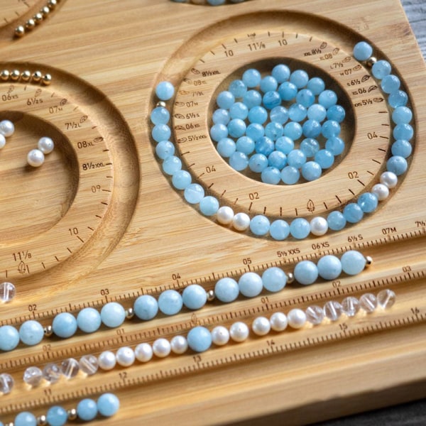 Bambus Combo Beading Board for smykker armbånd Making og annet C