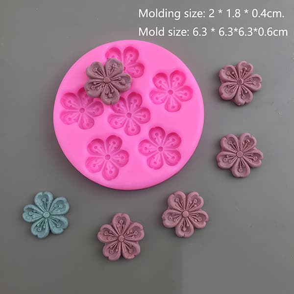 1 stk. Kirsebærblomstferskenblomst Silikonform DIY Kakedekor B A