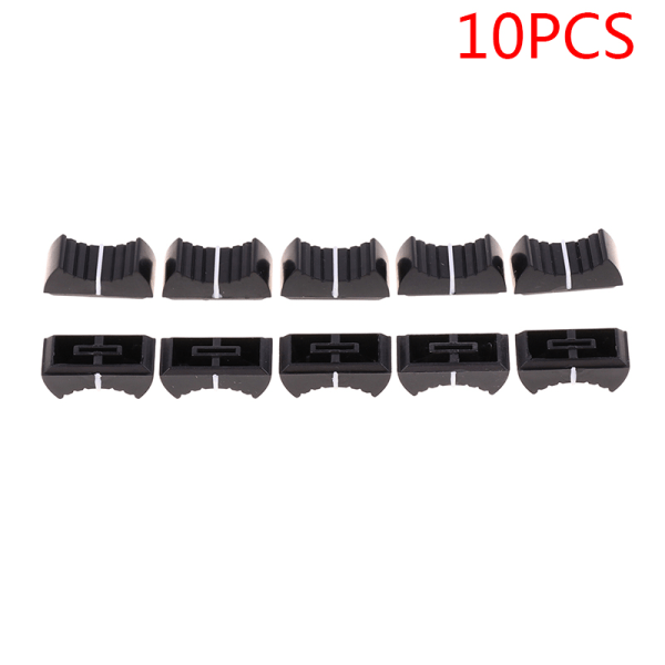 10 STK Fader Knob Cap Touch Sensitive Slider Ribbed Mixer Desk S Black