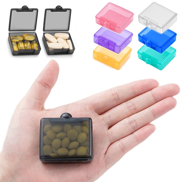3st Pill Tablet Box Organizer Medicinhållare Förvaringssmycken Black