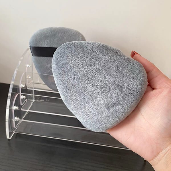 10,8 cm Meikkipuuteri Puff Soft Large Drop Velour Puff Cosmetic Gray