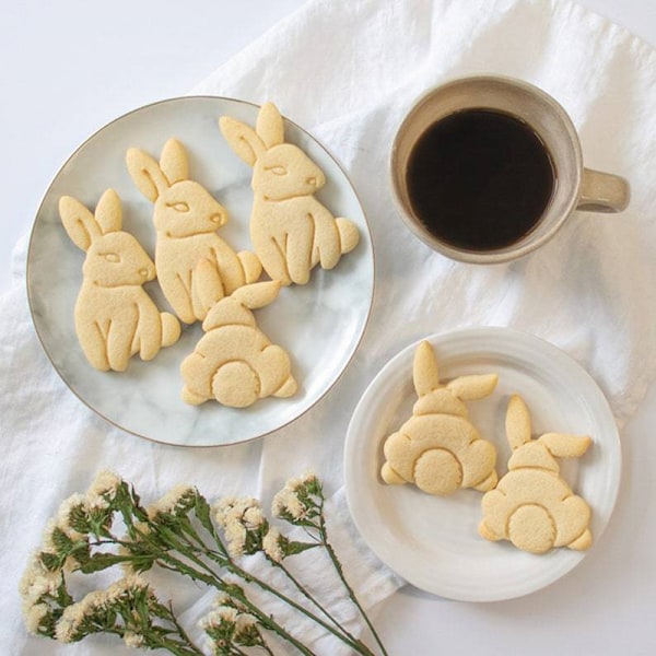 1/2 st e Bunny Cookie-formar DIY Biscuit-form Köksbakningstillbehör A