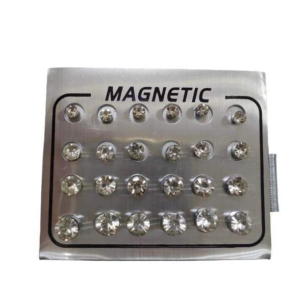 Magnetiske Ørestikker 4/5/6MM Runde Krystal Uden Piercing 4 5 6 7MM Silver