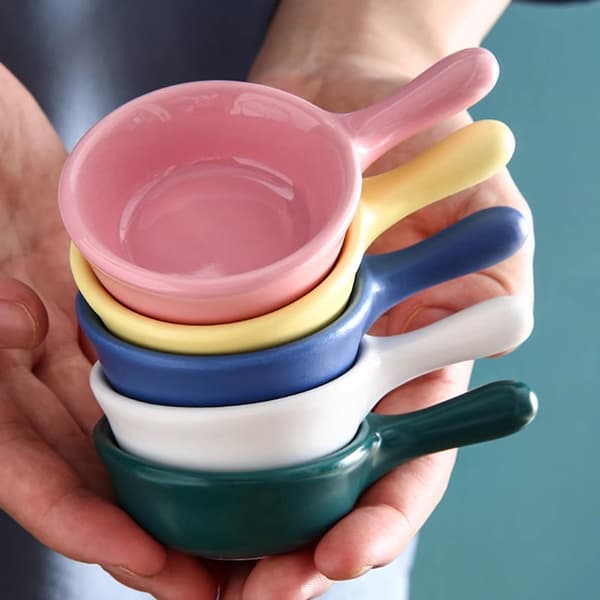 Sovseskål Porcelæn Ketchup Underkop Krydderiskål Sojasovs Di White L