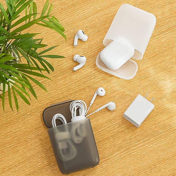 Dammtät datakabel förvaringsbox Laddarbox Transparent kabel Gray