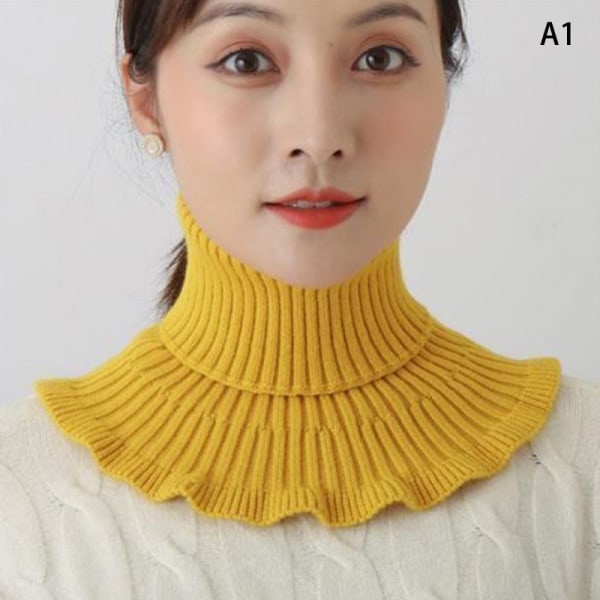 Varm strikket krage Ull Dame Turtleneck Knitted False Col A1