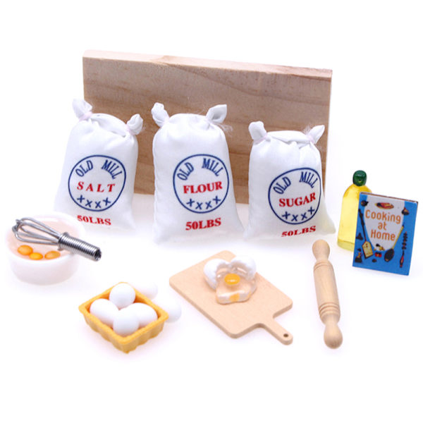 1Set Dockhus Miniatyrsimuleringsvisp Mjölpåse Modle DIY