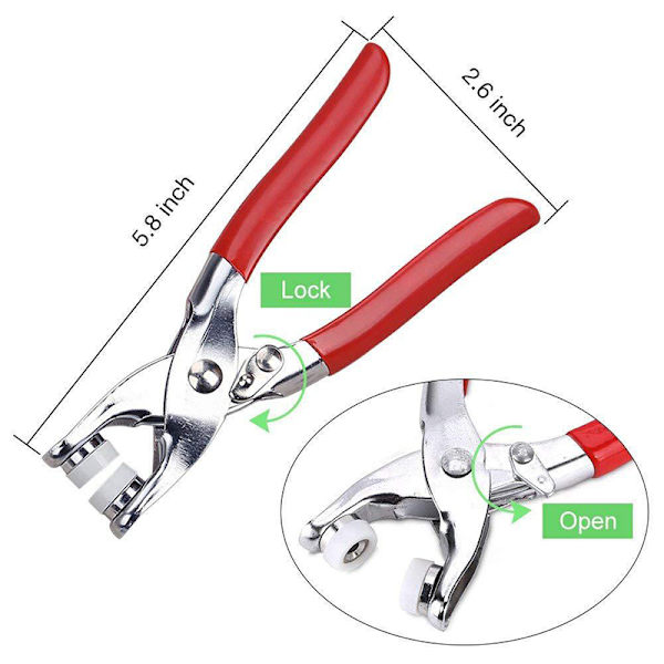 Tångverktyg Metallsömnadsknappar Hollow Solid Prong Press B