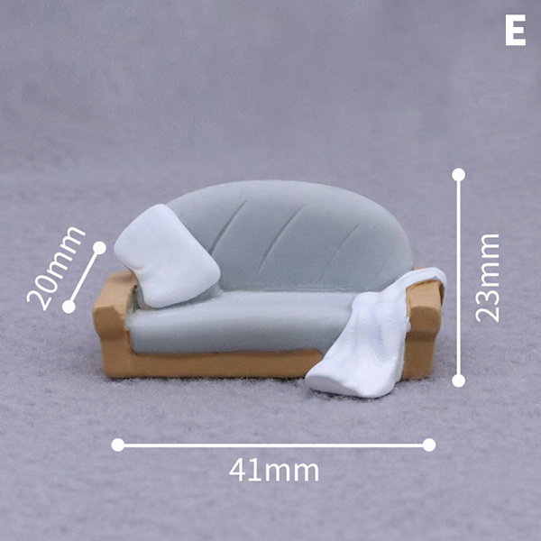Dockhus Miniatyrmöbler Soffa Stol Skrivbordsstol DIY Dollh E