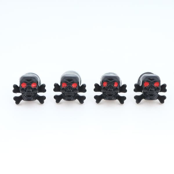 4 stk. motorcykel nummerpladeramme med knoglehoved automatisk nummerplade Black 4pcs