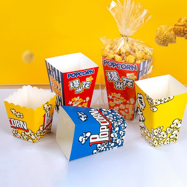 Engångs popcornhinkar Behållare Hållare Pappersmugg Popcorn B A3