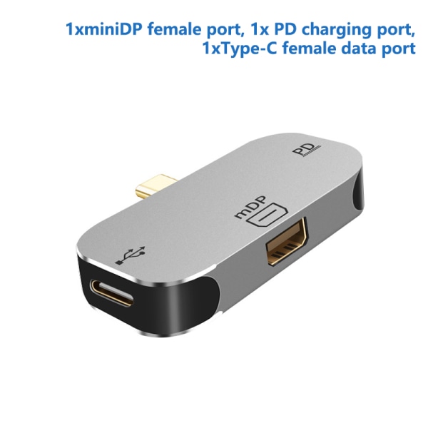 3 i 1 HDMI USB Type-C PD Hub DP/Mini DP Adapter 100W PD Fast C A6