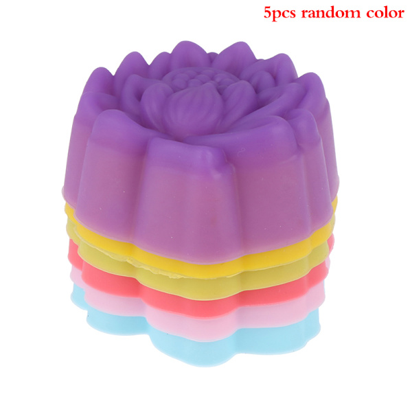 5 stk. 3/5 cm Lotus silikoneform kage muffin bagning nonstick genbrug 5cm 5pcs