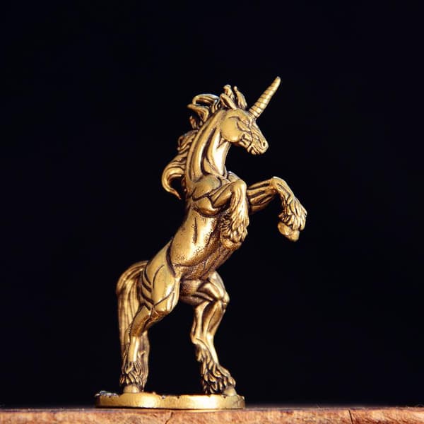 Fantasy Stejlende Hest Statue Retro Messing Dyrefigurer Minia