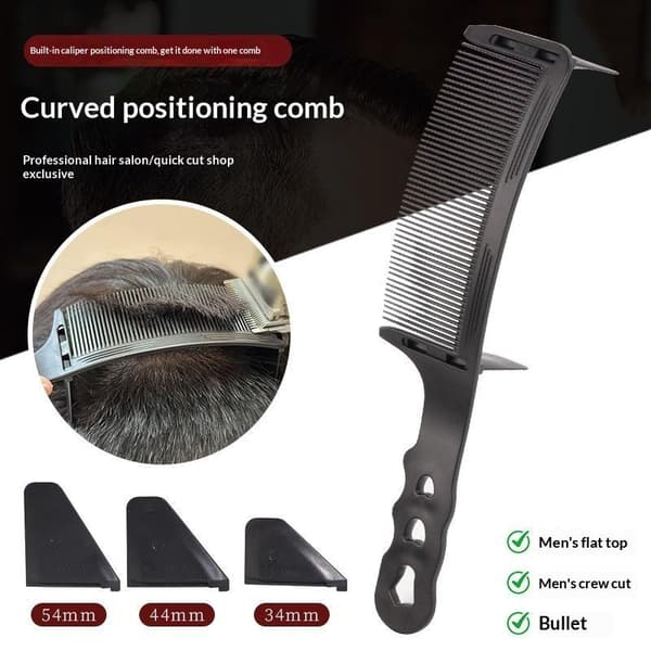 Barber Flat Top Hårkam Böjd Hårklippning Böjd Posi Black