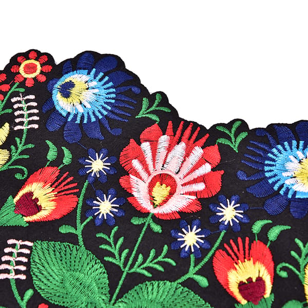 1 stk hjerteformede blomsterbroderiapplikatlapper til tøj