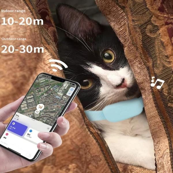 Bluetooth GPS Tracker Hund Mini Sporing Bevegelsesvarsel Halsbånd A2