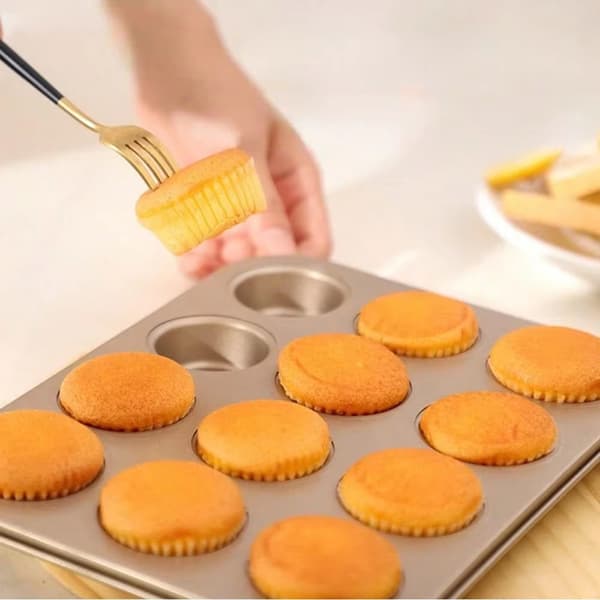 4/6/12 kopper Cupcake Pan Muffinsbrett Kakeform Muffinsform Karbon 12 Cups