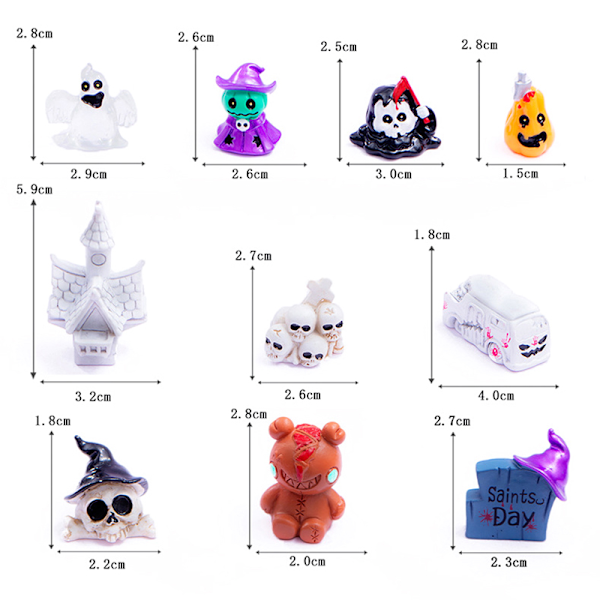 Halloween-prydnader Miniatyrfigurer Dekoration Tillbehör W A1