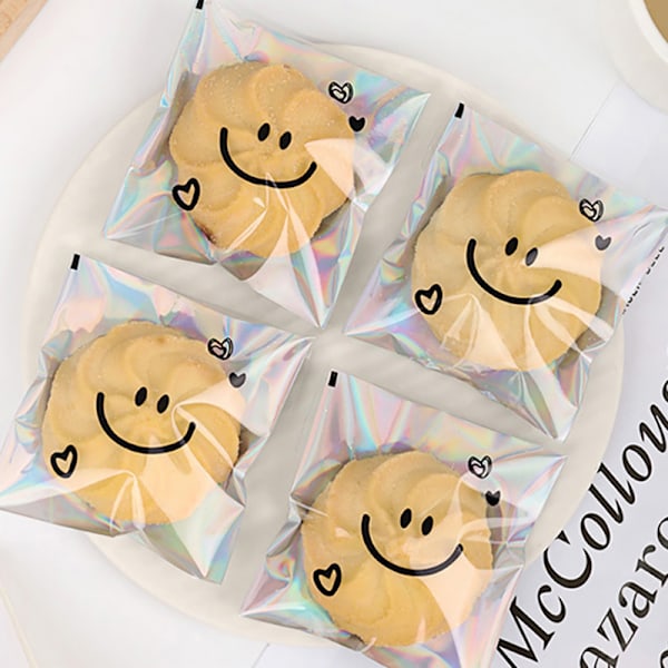 100 stk Snowflake Crisp Cookie emballagepose Selvklæbende pose B 100pcs