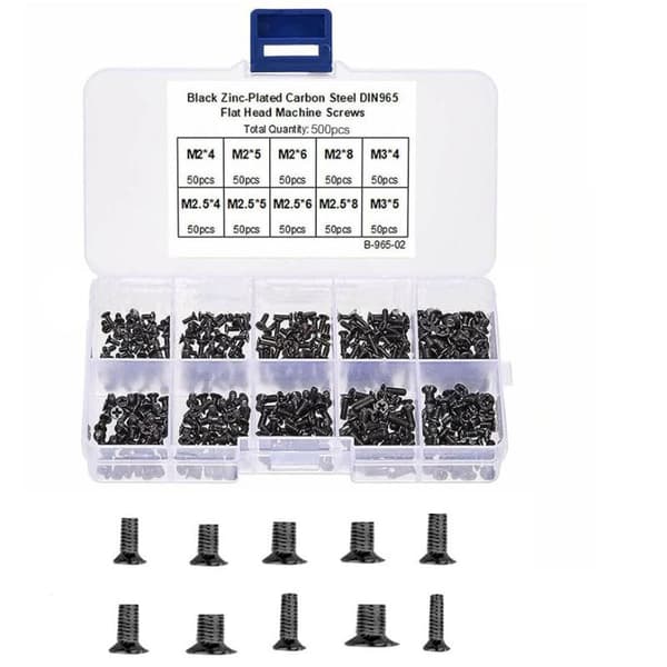 500/600 stk. M2 M2.5 M3 kulstofstål computer notebook bærbar rep 500pcs Black