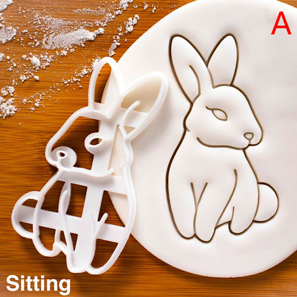 1/2Pcs e Bunny Cookie ters DIY Biscuit Mold Kitchen Baking Acce A