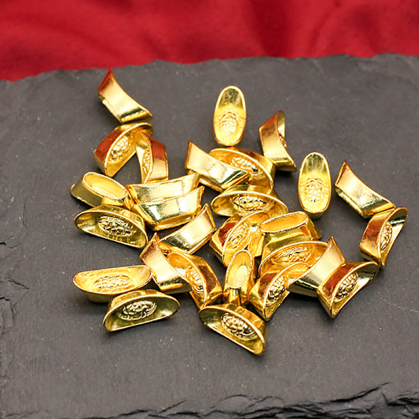 10 st guldtackor Yuan Bao rikedom guldstaty tackor dekor eller 10PCS