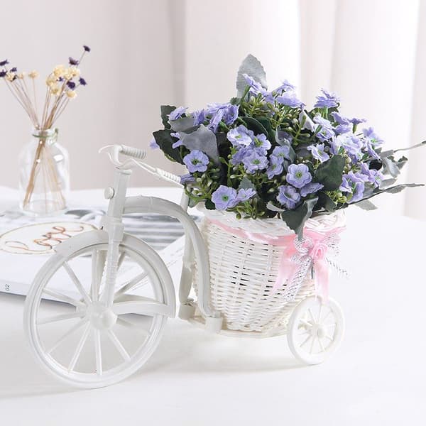 Liten trehjuling formad blomkorg Bröllopsfest Ceremoni Deco Purple