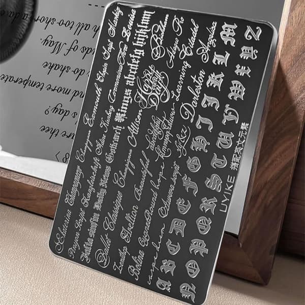 Neglekunst Stamping Plader Håndskrift Skabeloner Til DIY Manicure