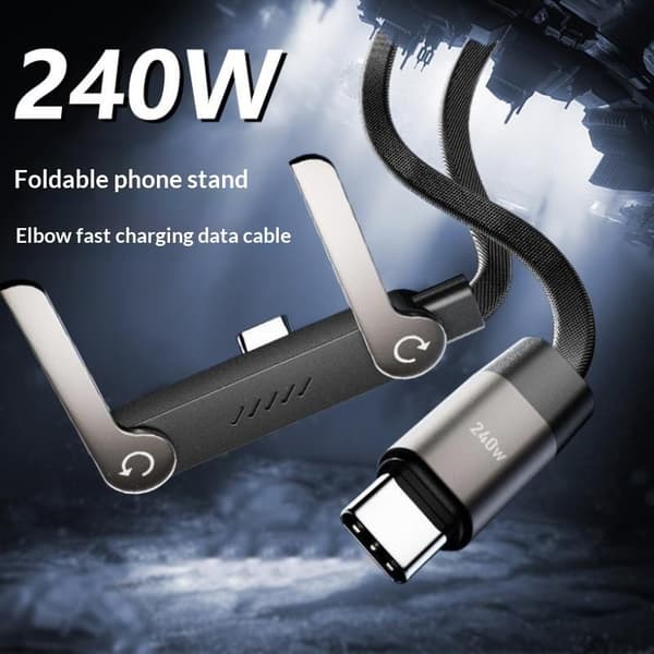 240W USB C hurtiglading datakabel med innebygd telefonstativ, holdbar A2