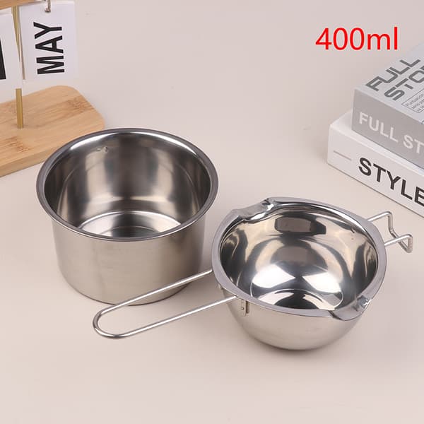 Smeltedigel til stearinlys med gryde i rustfrit stål til smeltning af chokolade Silver