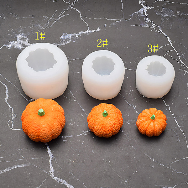 1 stk silikon 3 størrelser Halloween 3D gresskarform lysdekorasjon M