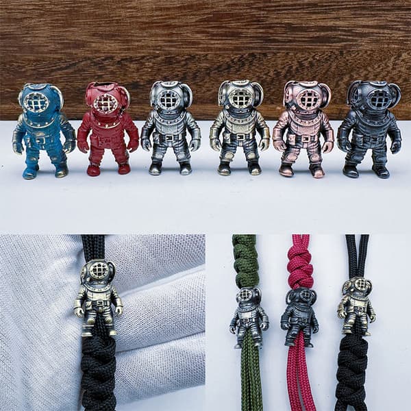 Dykkerfigur Messing Perler EDC DIY Vævet Armbånd Snor Pen Red