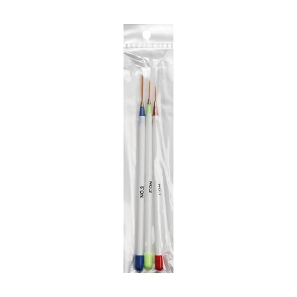 Neglebørstepenn 3 stk/sett Nail Art Liner Børstesett Forlenget St
