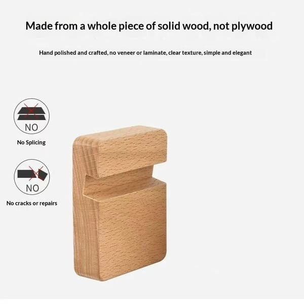 Universal mobilholder i massivt træ, enkel bordholder A3