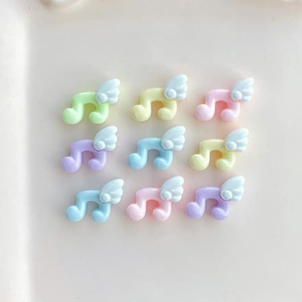 e Pastel Harpiks Musiknode Charms Med Englevinge Design Til DIY Yellow