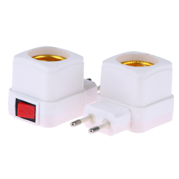 1Pc E27 Sokkel Lampe Pære Adapter White LED Light Lamp Bulbs Soc White