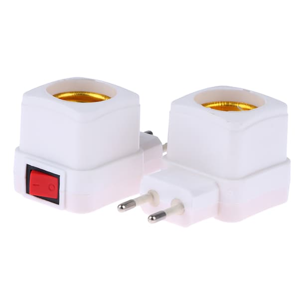 1st E27 Socket Lamp Glödlampa Adapter Vit LED Light Lamp Bulbs Soc White