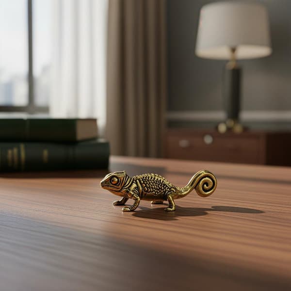 Gecko Figur Hjemmeinnredning Små Antikke Messing Dyrefigurer Te