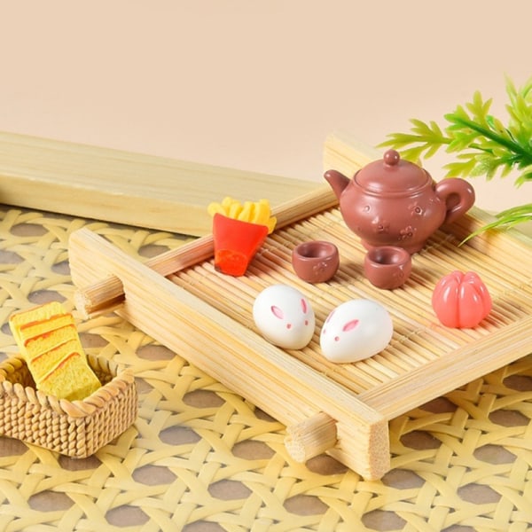 1:12 Dukkehus Miniatyrkake Brød Egg Terte Tekannebrett Breakf A2 4Pcs