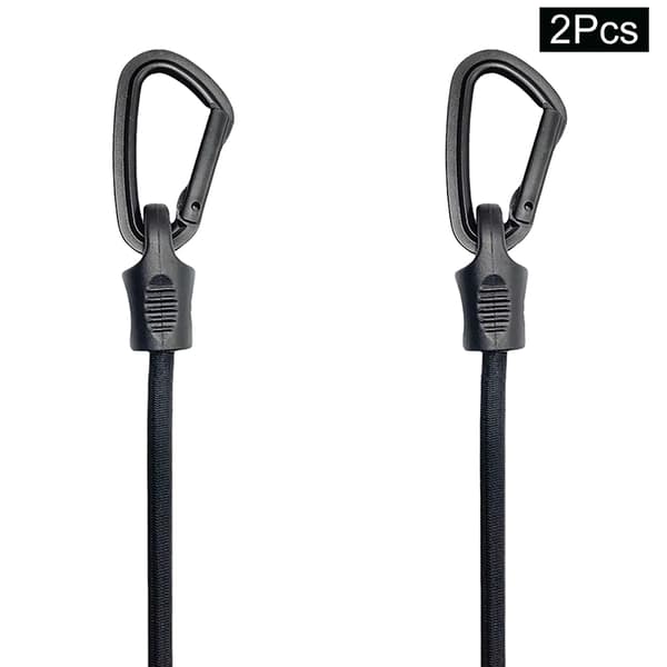 2 st D-formad plastkrok elastisk snörrem för bilbagage tio Black 2pcs