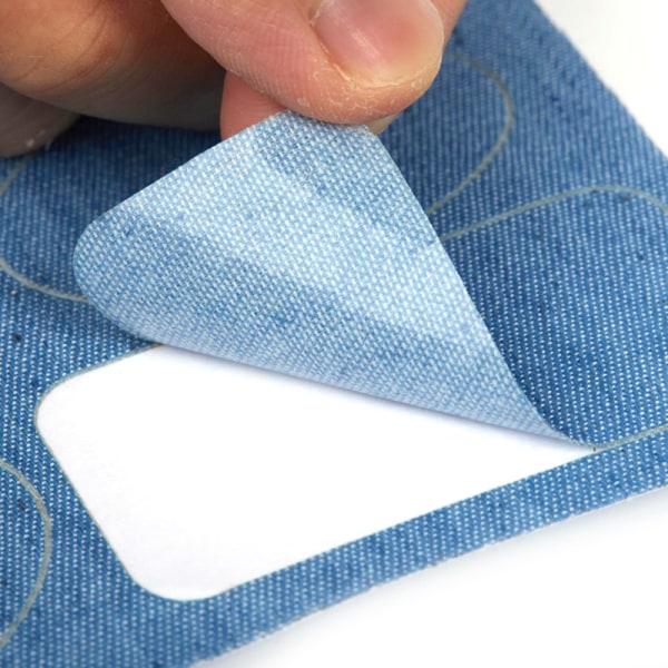 Thicken Denim Selvklebende Stickers Jeans Hole Sømløs Reparasjon Blue