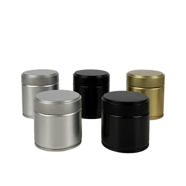 1 stk. bærbar mini matcha pulver dåse tyk blikforseglet krukke T Silver 68mm