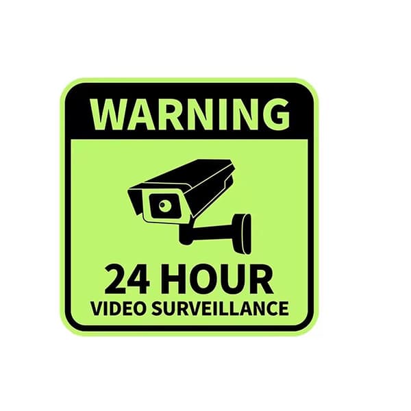 1 st VARNING 24 TIMMARS VIDEOÖVERVAKNING Motorcykel Glödsticker