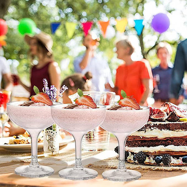 6 stk gjennomsiktige akryl vinglass drikke champagne fest bryllup oensize